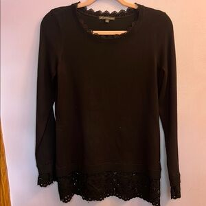 Adrianna Papell Black Embellished Blouse
